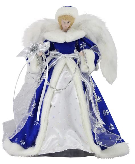 blue and silver angel christmas tree topper|most beautiful angel tree topper.